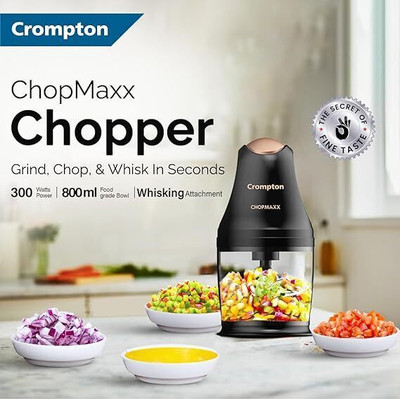 Crompton by Crompton ChopMaxx Electric Vegetable Chopper | Twin S-Shaped Ninja Food | 300 Watts Electric Vegetable Slicer(1)