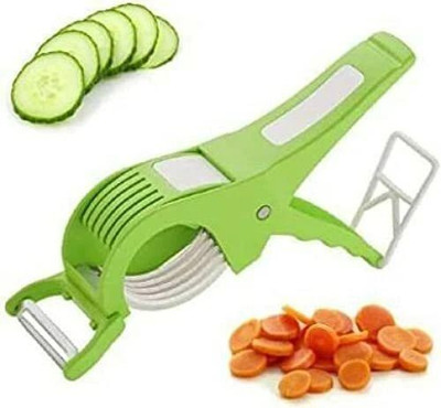 DIGSMORDEN 2 in 1 Vegetable & Fruit Multi Cutter with Peeler | Bhindi Cutter Slicer Vegetable Chopper(1)