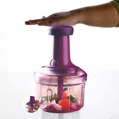 GURUJIKRIPA by na Push & Chop Chopper, 2 In 1 Vegetable & Fruit Chopper-ASORTED COLOUR Vegetable Chopper(1 CHOPPER)