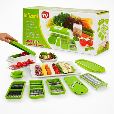 Infizent 12 in 1 Multipurpose Chopper, Fruits & Vegetable Cutters, Grater Peeler Chipser Vegetable & Fruit Chopper(1 chopper set)