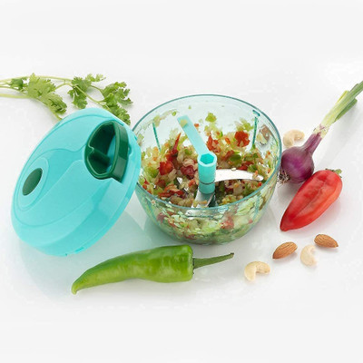 TP INCORP Mini Handy Chopper - 450ml with 3 Blades - Manual Chopper and Vegetable Vegetable & Fruit Chopper(1 x Handy Dori Chopper)