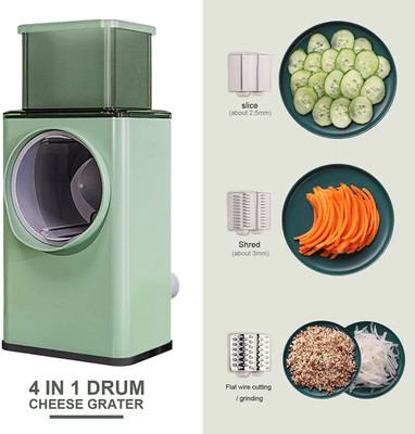 JEEYANA ENTERPRISE by Chopper MANDOLINE SLICER Vegetable Cutter slicer, Round Mandoline Slicer Shredder Vegetable Grater & Slicer(1 PCS Vegetable Shredder Round Mandoline Slicer, 3 BLADES)