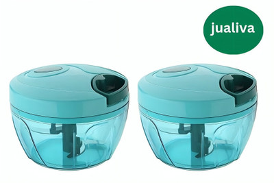 Jualiva Pack of 2, 450 ml Compact & Durable, Multipurpose Manual Vegetable & Fruit Chopper(2 Chopper)