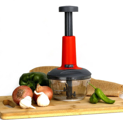 DeoDap Manual Hand Press Chopper for Kitchen with 3 Blades for Effortlessly Chopping Vegetable & Fruit Chopper(1 Pc Vegetable Push Chopper)