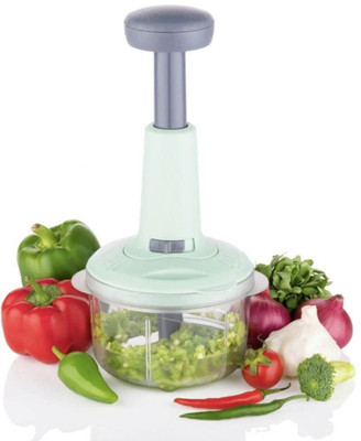 OPMART Manual Push Chopper for Vegetables & Fruits, Chopper with Lock & Unlock System Vegetable & Fruit Chopper(Push chopper with blade)