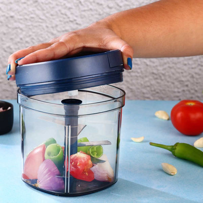 akshar plastics chopper_900ml_blue Vegetable & Fruit Chopper(1)
