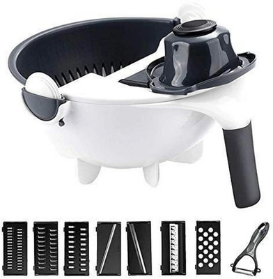 SARVOPARI ENTERPRISE 9 in 1 Multifunction Vegetable Cutter with Drain Basket Large Capacity Chopper Vegetable & Fruit Chopper(8 BLADE, 1 CHOPPER)