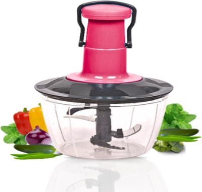 JABOO Jaboo Push Chopper 1000ml with 5 Stainless Steel Blades | Red Color Vegetable & Fruit Chopper(1 CHOPPER)