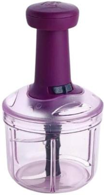 ADF by ADF ADF-Hand press push chopper with 4 Steel Blades Chopping Vegetables.650ML Vegetable Chopper(1 Hand press push chopper.)
