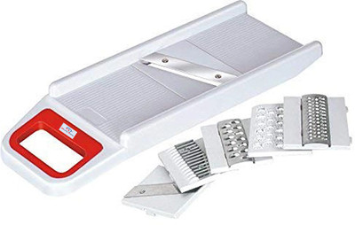 Heart Home Plastic 6 in 1 Vegetable Slicer|Chopper for Kitchen|White Vegetable & Fruit Slicer(1 Piece Vegetable Slicer)