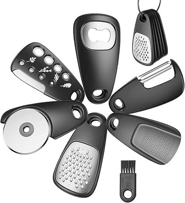 HUEX 6 in 1 licer and Grater Chopper Fruit Slicer Dicer Grater Potatoes Slicer Peeler Vegetable & Fruit Grater & Slicer(1 x stainless steel blades grater)