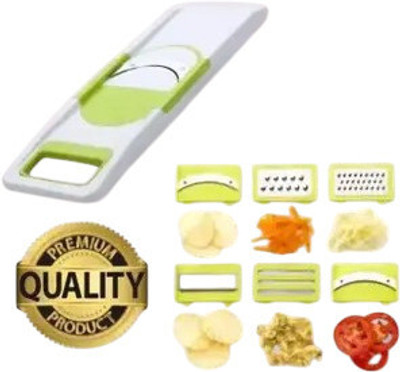 Nivora by NIVORA NIVORA Plastic 6 in 1 Vegetables Slicer Cutter and Fruit Dicer Grater Set Vegetable & Fruit Grater & Slicer(6 Stainless steel blade 1 Slicer)