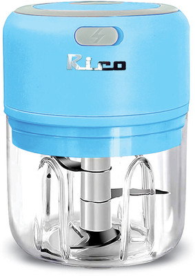 Rico CH2112 Blue Portable USB Rechargeable Mini Chopper for Onion, Ginger , Meat Electric Vegetable & Fruit Chopper(1 Rechargeable Chopper- 250 ML)
