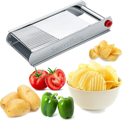 SWEETBERG 2-in-1 Potato Slicer for Chips Vegetable & Fruit Cutter Slicer, Black/Silver Potato Slicer (1 Potato Slicer) Potato Slicer (1 chopper) Vegetable & Fruit Slicer(1 pcs Slicer) SWEETBERG 2-in-1 Potato Slicer for Chips Vegetable & Fruit Cutter Slicer, Black/Silver Potato Slicer (1 Potato Slicer) Potato Slicer (1 chopper) Vegetable & Fruit Slicer(1 pcs Slicer)