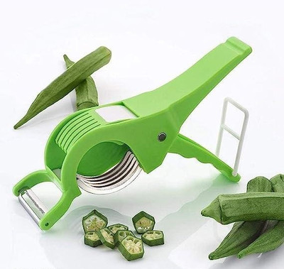 FIVANIO by FIVANIO Plastic 2 Pieces 2 in 1 Vegetable & Fruit Multi Cutter & Peeler,Veg Cutter Sharp Vegetable & Fruit Chopper(2-IN-1 VEGETABLE AND FRUITS CUTTER CHOPPER)