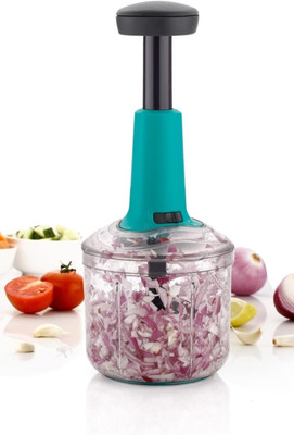 Garg Enterprises Manual Push Chopper with 5 Stainless Steel Blades - Multi-Function Cutter Vegetable & Fruit Chopper(1 chopper)