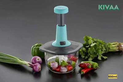 Kivaa by KIVAA PUSH Chopper For Kitchen Vegetable Cutter Crusher Onion Chopper Machine Box Vegetable & Fruit Chopper(1 Product, blade, lassi maker)