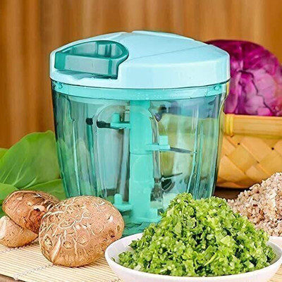 SKYZONE Vegetable Round Quick Handy Dori Chopper 1000 ml with 6 Stainless Steel Blade Vegetable & Fruit Chopper(Pack Of 1 Chopper)