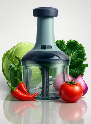 Excellent by YOUONE Push Chopper for Effortless Chopped Vegetable & Fruits Mixer Cutter to Cut Onion Vegetable & Fruit Chopper(1 x Manual Hand Push Chopper (1000 ml Bowl), 4 x Stainless Steel Blades)