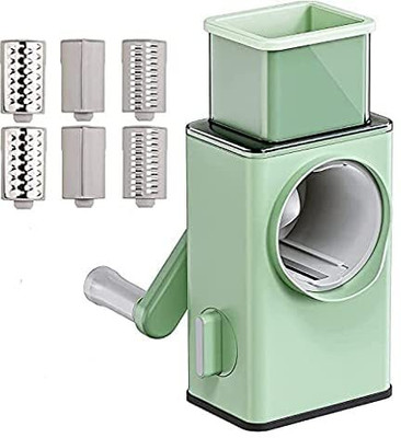 VRAJK by Vrajk 4 in 1 Rotary Cheese Grater Vegetable Slicer for Carrots Kitchen Accessories Vegetable & Fruit Chopper(1)