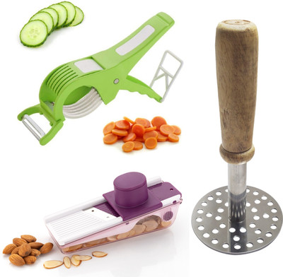 SPACE Combo of Veg Cutter, Masher & Dryfruit Slicer Vegetable Chopper(1 CHOPPER)