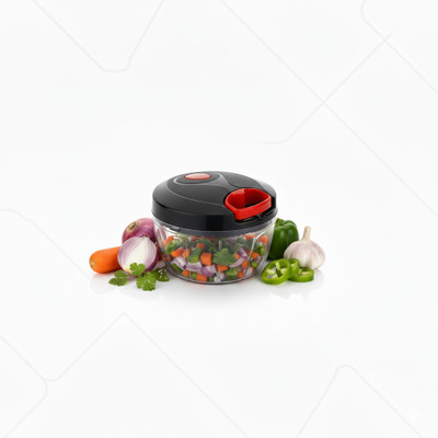 SINZO QuickSlice 450ml 3-Blade Easy Pull Vegetable Chopper for Kitchen Vegetable & Fruit Chopper(1 × Chopper Bowl)