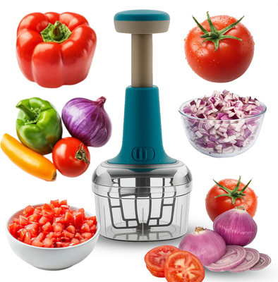 CICASTO CHOPPER- 78 Vegetable & Fruit Chopper(1 × 700 ml chopping bowl, 1 × Push-type chopping lid with handle)