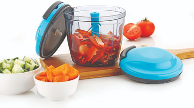 Grecy by - Easy Pull Food Chopper and Manual Food Processor (900 ML, Blue) Vegetable & Fruit Chopper(Chopper)