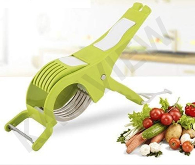 Kamview 2in1 Multipurpose 5 blade Vegetable bhindi cucumber Cutter and Peeler with Lock Vegetable & Fruit Chopper(2in1 Vegetable cutter)