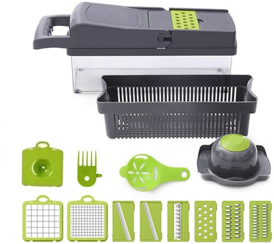 SARVOPARI ENTERPRISE DRK201 Vegetable & Fruit Chopper(1 CHOPPER COTAINER, 8 BLADES)