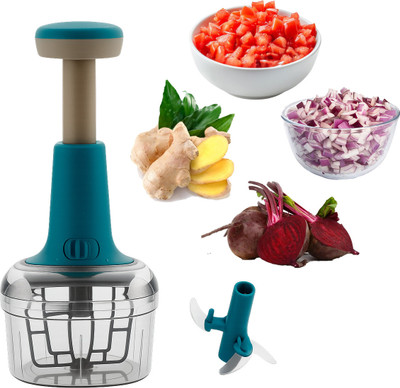 CICASTO CHOPPER- 43 Vegetable & Fruit Chopper(1 × 700 ml chopping bowl, 1 × Push-type chopping lid with handle)