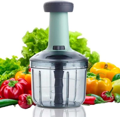 push n chop 2 IN 1- 1100ml | 6 Blade Steel Large Manual Hand-Press Vegetable & Fruit Vegetable & Fruit Chopper(1 chopper)