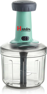 Hardin Powerful Push Chopper | Manual Vegetable Cutter with 4 Stainless Steel Blades Vegetable & Fruit Chopper(1 chopper, 4x Blade, 1 Lid)
