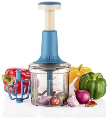 BLLUEX Manual Hand Press Push Vegetables Chopper Six Sharp Blades for Chopping Vegetable & Fruit Chopper(1 Chopper 1000ml)