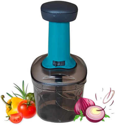 EQUIMASTER Manual Vegetable Chopper 1100ML– Stainless Steel Blades for Fast & Easy Chopping Vegetable & Fruit Chopper(1 Chopper)