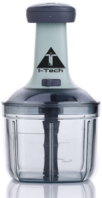 Itech by I-TECH Square Push Chopper 900ml, Steel Large Manual Hand-Press Vegetable chopper Vegetable & Fruit Chopper(1)