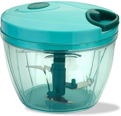 BLLUEX Manual Mini Thread Hand Chopper Stainless Steel 3 Blades Vegetable & Fruit Chopper(1 Chopper 725ml)