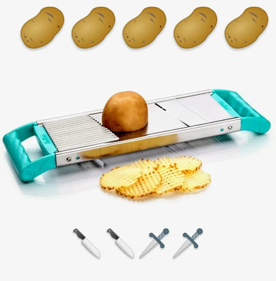 SiaaRam Stainless Steel Efficient Potato Slicer , Easy Gripping Chips Cutter , Chipser Vegetable & Fruit Slicer(1 potato Slicer)