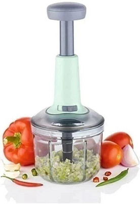 Zubix TBI - Hand Push with 4 Stainless Steel Blades Multi Purpose Vegetable & Fruit Chopper(1 chopper)