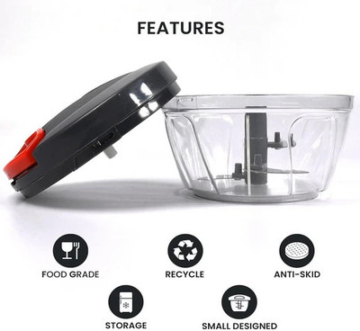 Fornax by N/A BLACK CHOPPER 500ML 3 Vegetable & Fruit Grater & Slicer(1 CHOPPER)