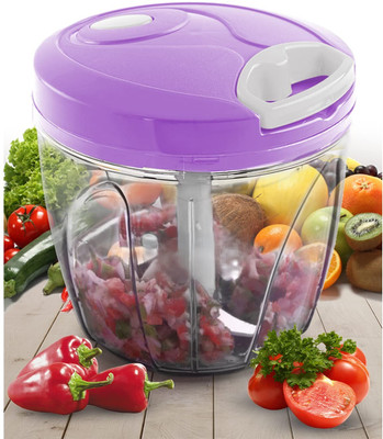 DIYAL ENTERPRISE Big Size 1000ml Maroon Color Dori Handy Manual Quick Onion Chopper for Kitchen Vegetable & Fruit Chopper(1 chopper)