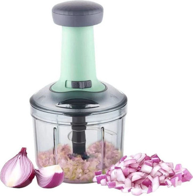 semora by ESKIA Hand Push 650ML with 4 Stainless Steel Blades for Onion, Garlic, Ginger, Vegetable & Fruit Chopper(1 * Chopper)