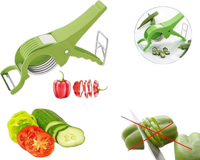 FIVANIO by FIVANIO 2 in 1 Veg Cutter with Peeler Vegetable Slicer Vegetable & Fruit Slicer Vegetable & Fruit Chopper(Hand cutter)