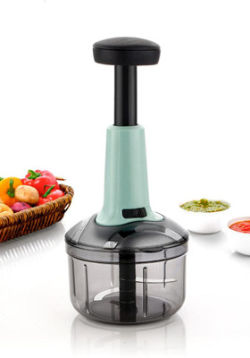 Henny Hand Push 650 ML with 4 Stainless Steel Blades Vegetable & Fruit Chopper(1 PCS HEAVY PUSH CHOPPER)