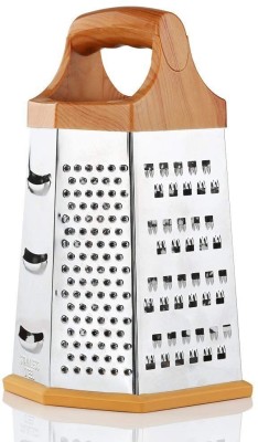 AWWALLINE by TasteTrail 6 in 1 /6-Sided Stainless Steel Grater and Slicer Plastic Finish. (Large) Vegetable & Fruit Grater & Slicer (1 Chopper) Vegetable & Fruit Grater & Slicer(PACK OF 1 HEXA GRATER)