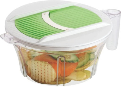 Home-pro 7 in 1 Master Slicer | Plastic | Multicolor Vegetable & Fruit Grater & Slicer(Transparent Bowl & 7 different blades)