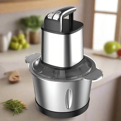 NIVKEZ 3L Electric Meat Grinder with Steel Bowl Food Chopper 300w for Fruit & Nut Electric Vegetable & Fruit Chopper(1 X Meat Grinder)