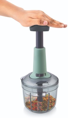 DEEJET Push choppers for Kitchen choper hand press manual food Mixer Cutter Chipper Vegetable & Fruit Chopper(1 PCS 900ml Push chopper green)