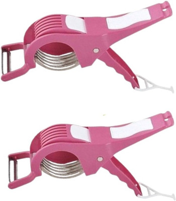 Kamview 2 Pcs 5 Blade 2in1 banana bhindi chilly cucumber smart Cutter with Peeler Vegetable Slicer(2in1 Vegetable cutter with peeler)