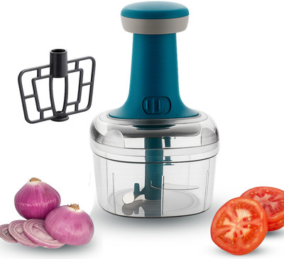 UFG Manual Hand Press Push Chopper with 3 Blades for Effortless Chopping Onions Vegetable & Fruit Chopper(1 chopper)